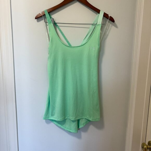 Under Armour loose fit tank top workout mint green Heat Gear Size M underarmour - Picture 2 of 9